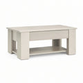 Light Gray Rectangular Storage Table with Drawer and Open Shelf, 40 x 22 x 18 in