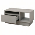 Gray Rectangular Coffee Table with Drawer and Open Storage, 47.2 x 23.6 x 17.7 in