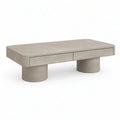 Contemporary Gray Engineered Wood Coffee Table with 2 Drawers, 47.2 x 23.6 x 15.7 in