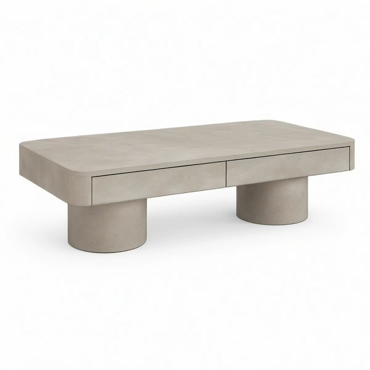 Contemporary Gray Engineered Wood Coffee Table with 2 Drawers, 47.2 x 23.6 x 15.7 in